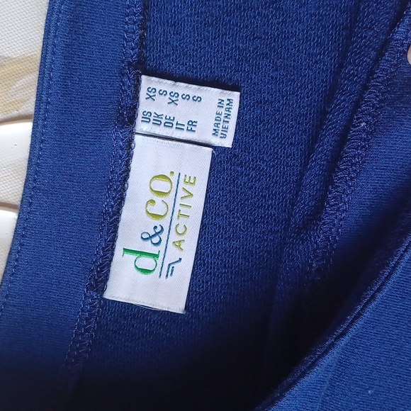 D & Co 💙 Navy Blue Boatneck Top With Pockets 3/4 Sleeves With Grommets W-XS - Picture 2 of 8